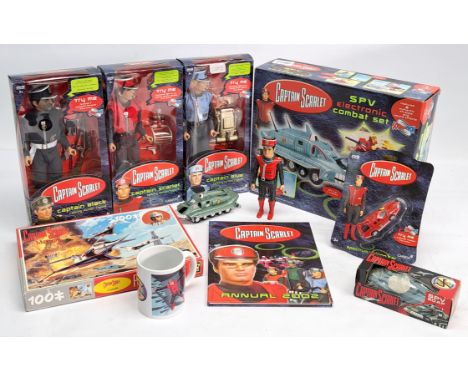 Quantity of Captain Scarlet Collectables, to include Vivid Imaginations large scale talking action figures, SPV soap, and oth