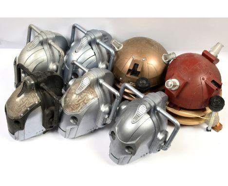 Quantity of Character Doctor Who Cybermen &amp; Dalek electronic helmets, one cyberman mask is signed by Matt Doman and Jon D