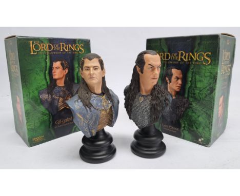 Sideshow Weta Lord of the Rings Fellowship of the Ring Gil-Galad &amp; Lord Elrond Polystone 1/4 busts. Good to excellent