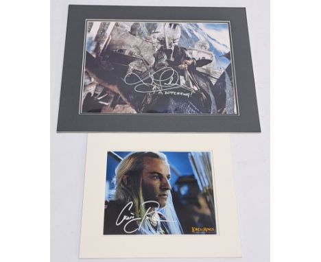 The Lord of the Rings autographed photos x2, to include photos signed by Lawence Makoare (as The Witch-King), and Craig Parke