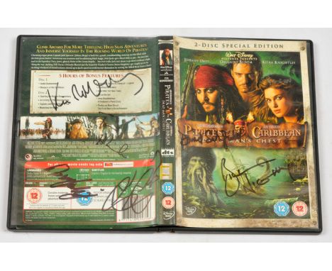 Walt Disney Pirates of the Caribbean DVD Dead Man's Chest signed (sleeve) by Bill Nighy, Kevin McNally, Stellan Skarsgard, To