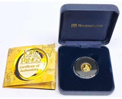 Pobjoy Mint The Lord of the Rings Isle of Man 2003 1/25oz Gold Crown Coin, with certificate, Mint. See photo.&nbsp;