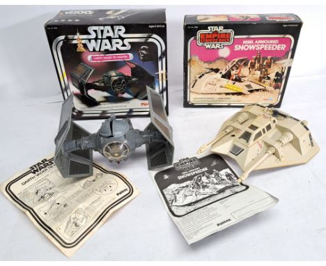 Palitoy Star Wars vintage Darth Vader Tie Fighter (loose wing) & ESB B Rebel Armoured Snowspeeder (missing cable & harpoon) c