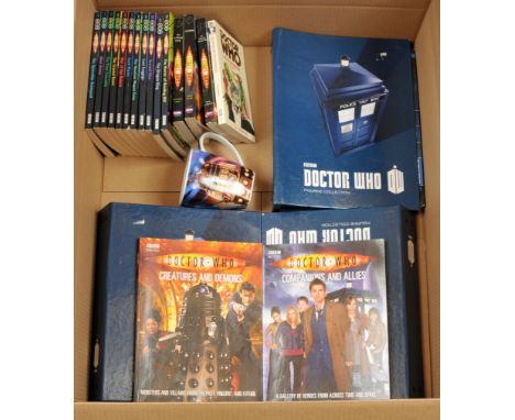 Quantity of Doctor Who magazines and books, to include various issues of The Doctor Who Figurine Collection magazines within 