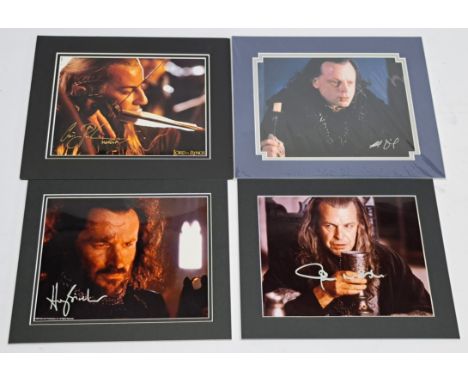 The Lord of the Rings autographed photos x4, to include photos signed by Brad Dourif, John Noble, Harry Sinclair, and Craig P
