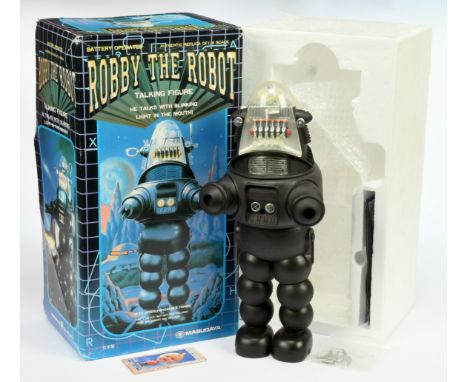 Masudaya Robby the Robot 1:5 scale talking figure, Good to Good Plus, Complete, within Excellent opened packaging.&nbsp;