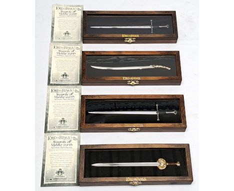 The Noble Collection The Lord of the Rings Swords of Middle-Earth Miniature Reproduction Collector Edition Letter Openers x4,