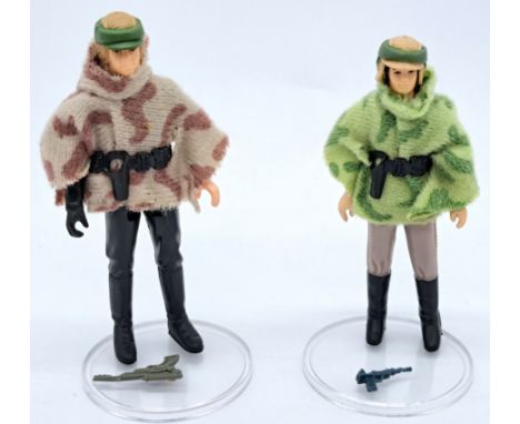 Kenner Star Wars vintage Princess Leia Organa (in Combat Poncho) & Luke Skywalker (in Battle Poncho) (with grey blaster) Powe