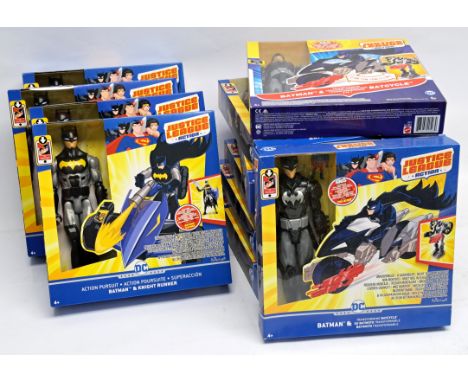 Mattel DC Justice League Batman with Transforming BatCycle (x6) &amp; Batman with Knight Runner (x4) sealed condition Excelle