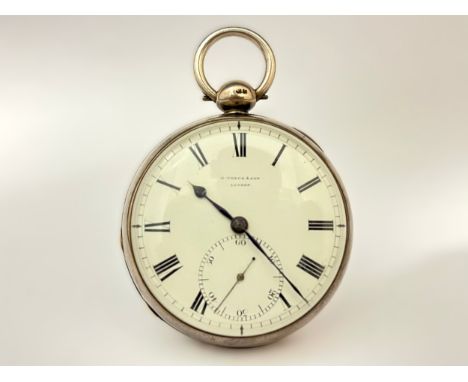 GEORGE YONGE &amp; SON OF LONDON: A 19th Century silver cased open-faced chronometer pocket watch, enamelled Roman dial with 
