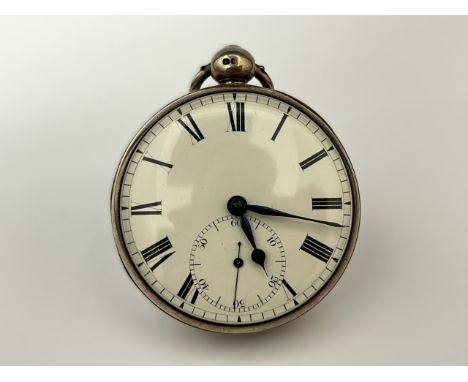WYMARK OF PERCEVAL STREET, LONDON: A 19th Century silver open-faced pocket chronometer, enamelled Roman dial with blued steel