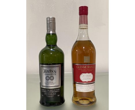 Two bottles of Single Malt Scotch Whisky: Glenmorangie Milsean, 70cl, 46% vol.: and Ardbeg Perpetuum, 70cl, 47.4% vol. (2)
