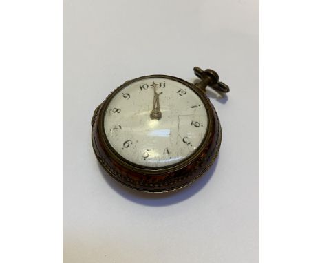 An 18th century pair cased verge pocket watch, the movement signed "Saml. Hirst Leeds" and dated 1788, the white enamel dial 