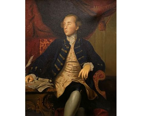 After Sir Joshua Reynolds, a portrait of Warren Hastings, 20th century, oil on canvas, in a gilt-composition frame. 74cm by 5