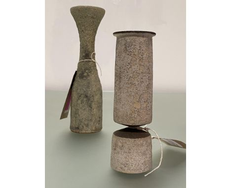 •Chris Carter (British, b. 1945), two stoneware vessels: Core, of tapering cylindrical form, with impressed mark to base; and