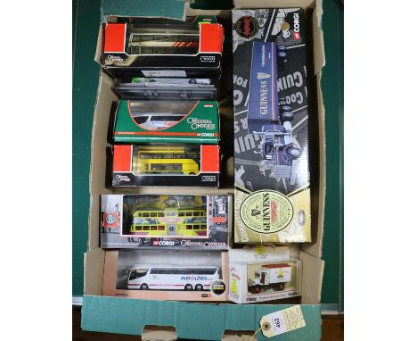 20+ diecast vehicles by Corgi, Creative Master, etc. Including buses and coaches; Trident II, Brighton &amp; Hove. Dennis Tri