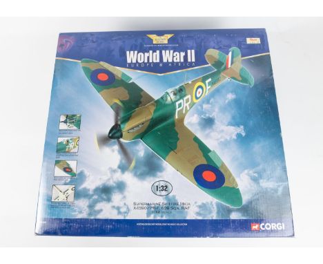 Corgi Aviation 1:32 scale Supermarine Spitfire MKIA X4590/PR-F 609 Squadron RAF (AA33901). Boxed, with packing, minor wear. C