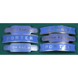 6x British Railways (Scottish Region) totem and fishtail style cap badges by Gaunt, Pinches,