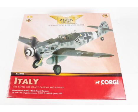 Corgi Aviation Archive. 1:32 scale. 'Italy The Battle For Monte Cassino and Beyond'. Messerschmitt Bf109G 'Black double chevr