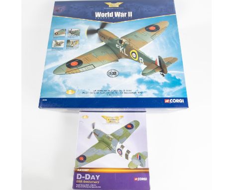 2 Corgi Aviation Archive.  1:32 scale World War II Europe &amp; Africa Spitfire Mk 1 N31383/KL-B 'Kiwi'. Pilot Officer Alan D