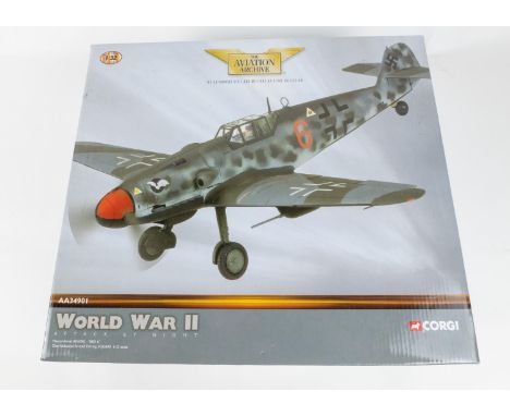 Corgi Aviation 1:32 scale Aircraft. WWII 'Attack by Night' Messerschmitt BF109G 'Red 6' Oberfeldwebel Arnold Doring II/JG300 