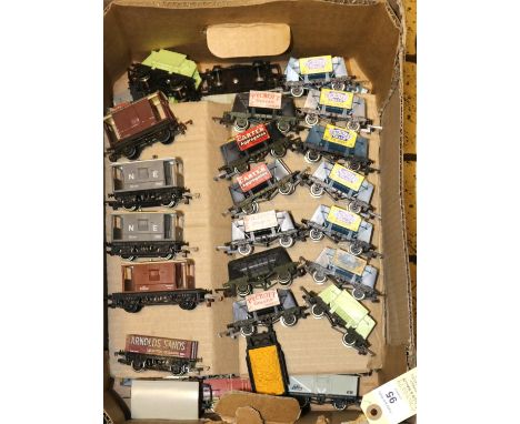 100x OO gauge railway freight wagons by Wrenn, etc. Including; hopper coal wagons, open wagons, box vans, etc. Many useful ex