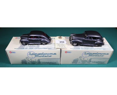 2 Lansdowne Models. 1953 Jowett Javelin Deluxe LDM26. In metallic grey with red interior, body coloured wheels with plated hu