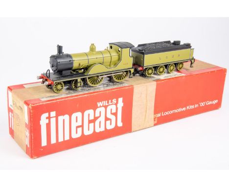 An OO gauge Wills Finecast brass kitbuilt LSWR Class T9 'Greyhound' 4-4-0 tender locomotive, 303, in lined light sage green l