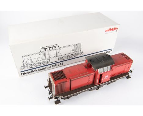 A Marklin Gauge One (Spur 1), 45mm,  Deutsche Bahn Bo-Bo Diesellokomotive Class BR 213 (55722) for 2-rail running. Diesel loc