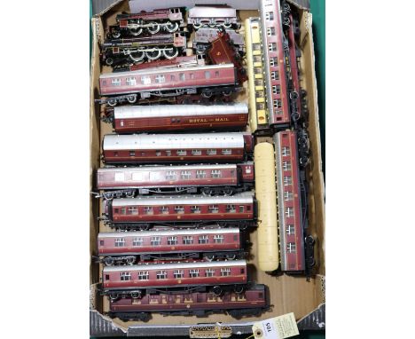 23x OO gauge railway by Hornby, Lima, etc. Including 4x LMS tender locomotives, all in maroon livery; Princess Royal Class 4-