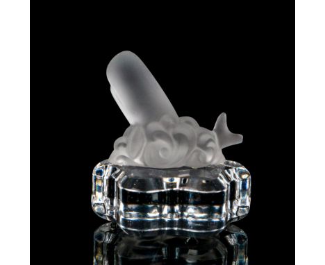Frosted crystal depicting a whale on ice float. Swarovski Ebeling &amp; Reuss logo backstamp. This item has its original box.