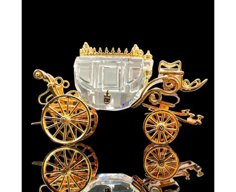 Lead faceted crystal embellished with beautiful gold-tone detailing and moveable parts. Swarovski impressed backstamp. This i