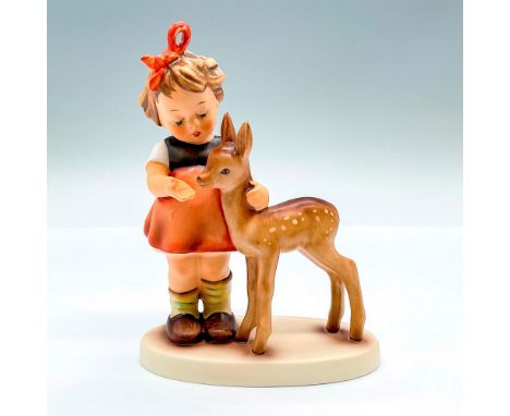 Hand painted figure of a young girl with a fawn. Goebel backstamp. This item has its original box: 7.5"L x 5"W x 3.5"H. Artis
