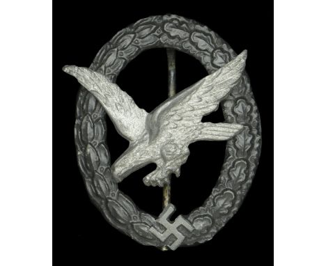 A German Second World War Luftwaffe Unqualified Air Gunner’s Badge A very difficult to obtain in such nice condition is the L