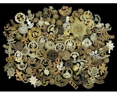 Infantry Badges. A selection of Infantry badges including Worcestershire, Welsh, Buffs, South Wales Borderers, Cheshire, Nort