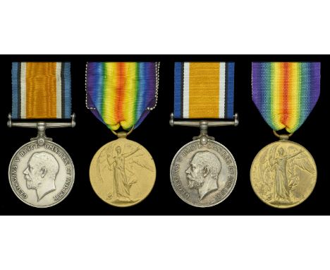 Pair: Private J. F. Lester, Royal Warwickshire Regiment British War and Victory Medals (25093 Pte. J. F. Lester. R. War. R.) 