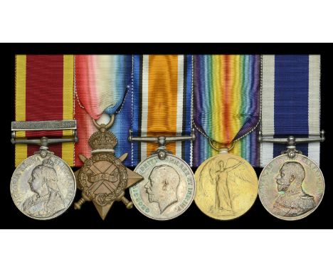 Five: Petty Officer J. V. Tubb, Royal Navy  China 1900, 1 clasp, Relief of Pekin (J. V. Tubb, A.B., H.M.S. Orlando.); 1914-15