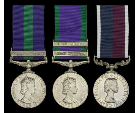 Three: Sergeant R. Bourke, Royal Air Force  General Service 1918-62, 1 clasp, Canal Zone (A/Cpl R Bourke (4009606) RAF); Gene
