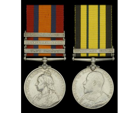 Pair: Staff Quartermaster Sergeant W. Dornan, Army Service Corps, who was Mentioned in Despatches for both the Boer War and t