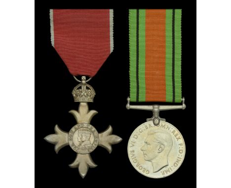 A Second War ‘Civil Division’ M.B.E. pair awarded to Observer Lieutenant J. L. Waugh, Royal Observer Corps  The Most Excellen