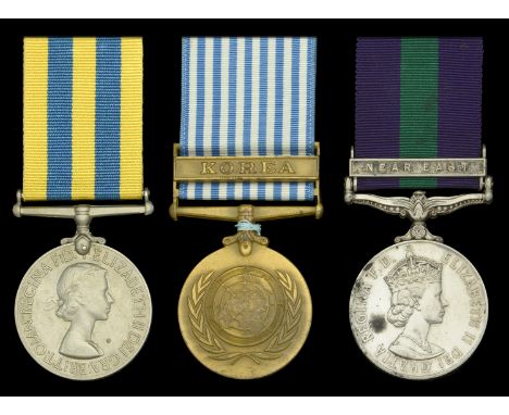 Three: Corporal R. Pickersgill, Royal Army Medical Corps, attached Royal Fusiliers, who was twice wounded in Korea, firstly w