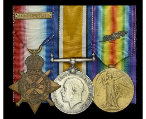 Three: Corporal F. A. Pope, Dorsetshire Regiment  1914 Star, with copy clasp (9192 Cpl. F. A. Pope. Dorset: R.); British War 