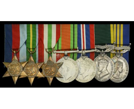 Seven: Corporal F. Robinson, Royal Engineers  1939-45 Star; Pacific Star; Italy Star; Defence and War Medals 1939-45; Efficie