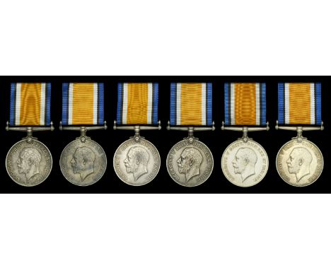 British War Medal 1914-20 (6) (27968 Pte. F. G. Brown. R. War. R.; 16683 Pte. E. H. Parry. R. War. R.; 242692 Pte. W. Pettife