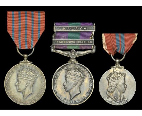 A post-War ‘Malaya operations’ G.M. group of three awarded to Police Lieutenant T. A. Charlton, Federation of Malaya Police, 