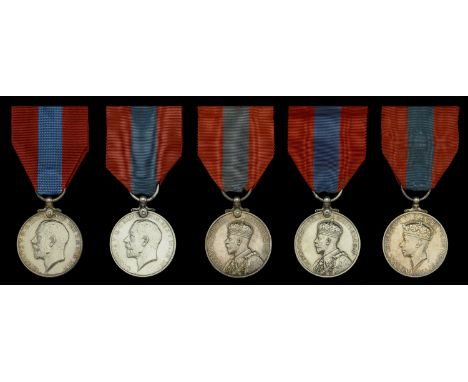 Imperial Service Medal (5), G.V.R., Circular issue, 1st ‘coinage head’ issue (2) (Richard Clemence; Frederick David Bailey.) 