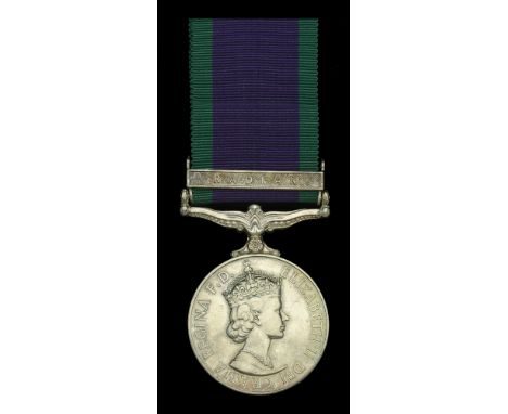 General Service 1962-2007, 1 clasp, Radfan (Flt. Lt. L. R. Overy R.A.F.) in named card box of issue, nearly extremely fine £8
