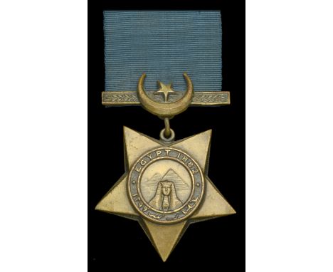 Khedive’s Star, dated 1882 (1731 T. T. 1st Bn. The. R. S. Regt.) impressed naming to reverse centre and points of star, very 