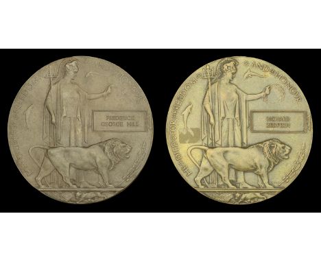Memorial Plaque (2) (Frederick George Hill; Richard Redfern) the first with Buckingham Palace enclosure, in card envelope, ne