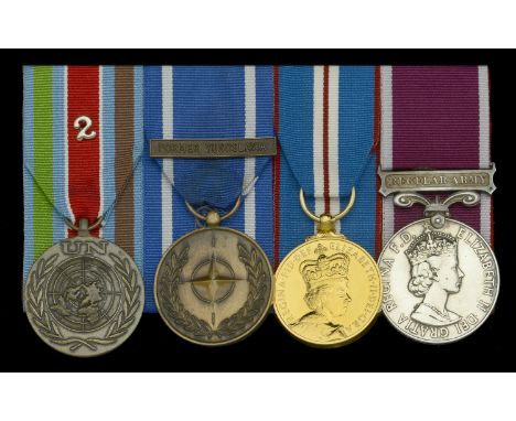 Four: Sergeant J. E. Tanner, Royal Signals  U.N. Medal, on UNPROFOR riband, with ‘2’ emblem on riband; N.A.T.O. Medal 1994, 1